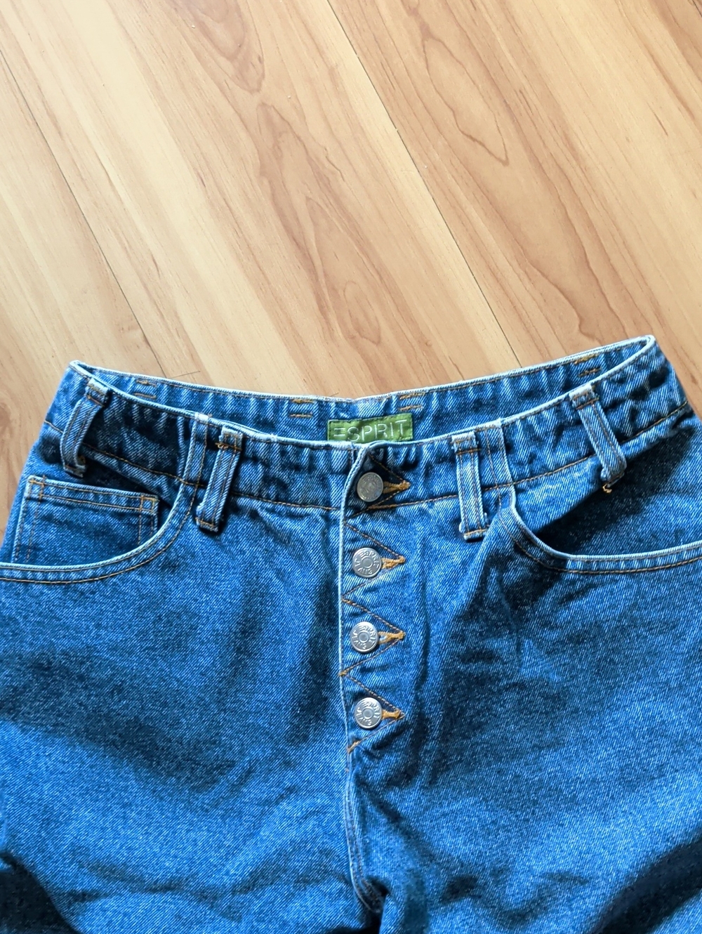 Esprit Vintage Women's Medium Blue High-Rise Button Fly Jeans